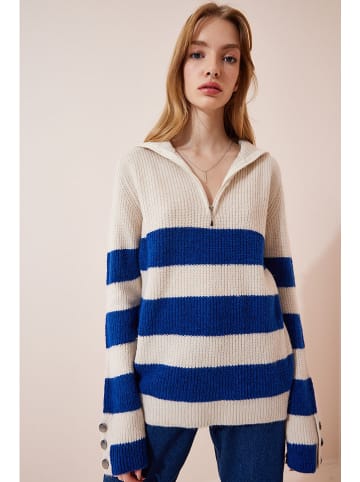 Happiness Istanbul Trui crème/blauw