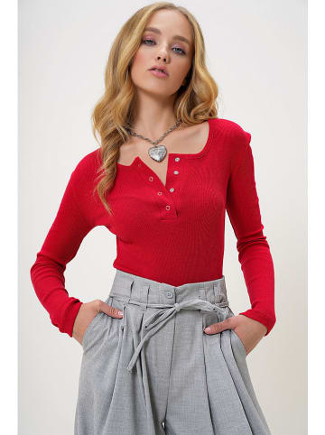 Trend Alaçatı Stili Longsleeve in Rot