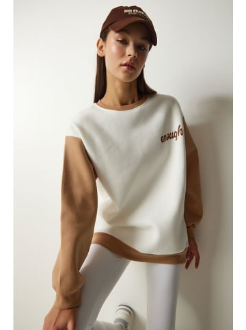 Happiness Istanbul Bluza w kolorze biało-beżowym