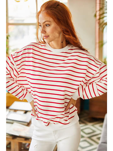 Olalook Bluza w kolorze biało-czerwonym