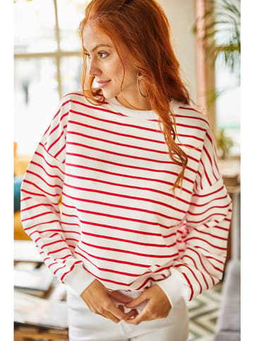 Olalook Sweatshirt in Weiß/ Rot