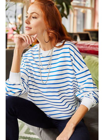 Olalook Sweatshirt wit/blauw