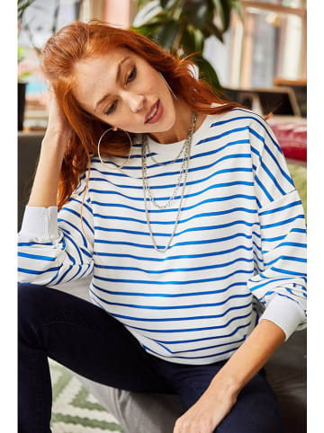 Olalook Sweatshirt in Weiß/ Blau