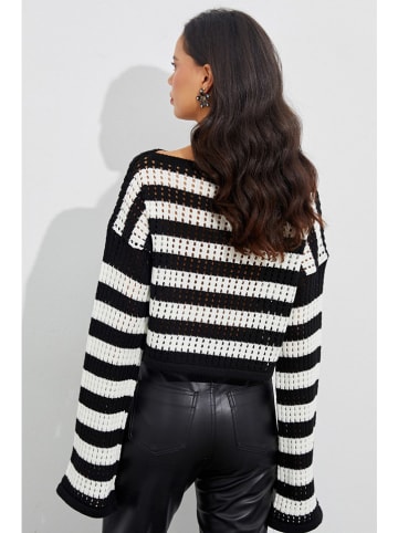 Cool and sexy Trui zwart/wit