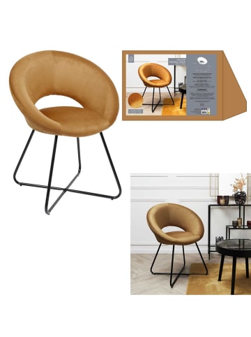 Rétro Chic Sessel "Giulia" in Gelb - (B)52 x (H)84 x (T)67 cm