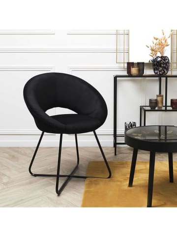 Rétro Chic Sessel "Giulia" in Schwarz - (B)52 x (H)84 x (T)67 cm