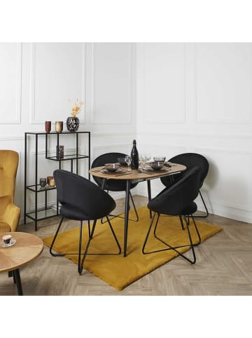 Rétro Chic Sessel "Giulia" in Schwarz - (B)52 x (H)84 x (T)67 cm