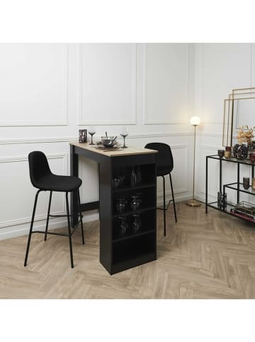 Rétro Chic Hocker barowy "Giulia" w kolorze czarnym - 46 x 100,4 x 48,2 cm