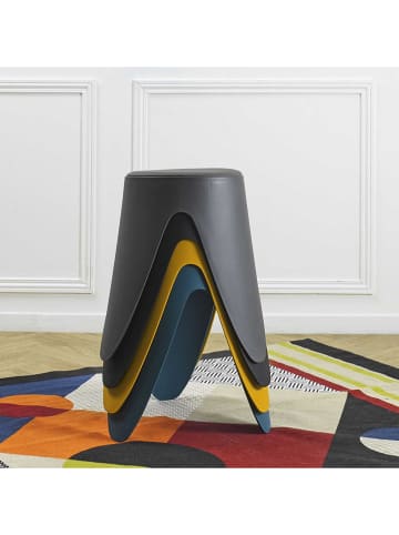 Rétro Chic Hocker ''Eve'' in Gelb - (H)46 - Ø 30 cm