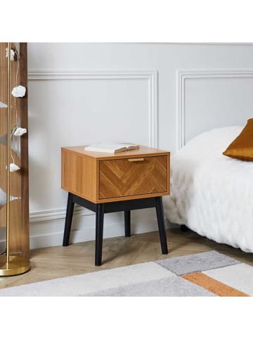 Rétro Chic Nachttisch ''Felix'' in Hellbraun - (B)40 x (H)50 x (T)40 cm