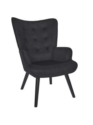 Rétro Chic Sessel ''Giulia'' in Schwarz - (B)68 x (H)96 x (T)75 cm