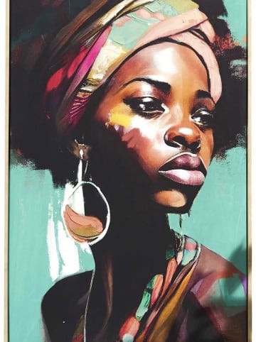 Rétro Chic Druk artystyczny "Femme" w ramce - 60 x 90 cm