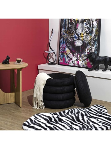 Rétro Chic Pouf ''Atome'' in Schwarz - (H)44 x Ø 38 cm