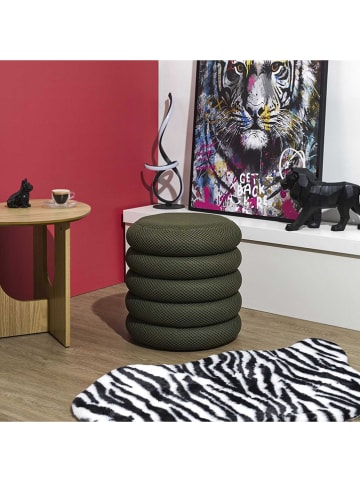 Rétro Chic Puf "Atome" w kolorze khaki - wys. 44 x Ø 38 cm