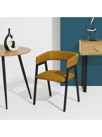 Rétro Chic 2-delige set: armleuningstoelen "Atom" okergeel - (B)50 x (H)74 x (D)50,5 cm