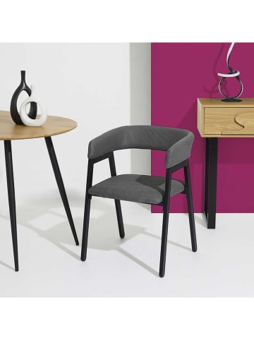 Rétro Chic 2-delige set: armleuningstoelen "Atome" grijs - (B)50 x (H)74 x (D)50,5 cm