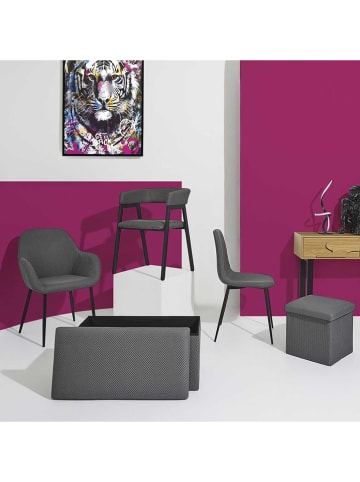 Rétro Chic 2-delige set: armleuningstoelen "Atome" grijs - (B)50 x (H)74 x (D)50,5 cm