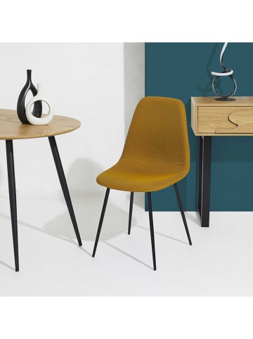 Rétro Chic 4er-Set: Stühle ''Atome'' in Ocker - (B)44 x (H)86 x (T)54 cm