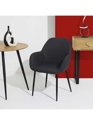 Rétro Chic 4-delige set: fauteuils "Atome" zwart - (B)55,7 x (H)85 x (D)59 cm