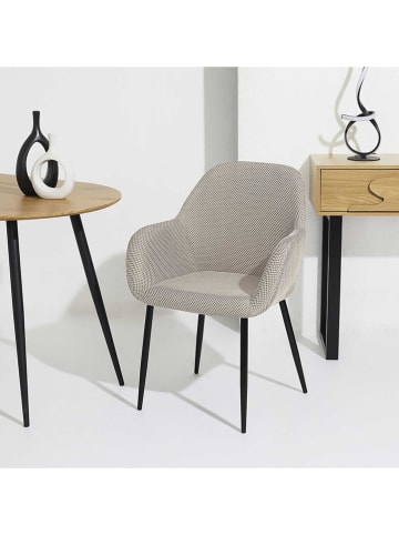 Rétro Chic 4-delige set: fauteuils "Atome" grijs - (B)55,7 x (H)85 x (D)59 cm