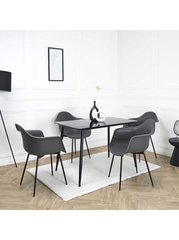 Rétro Chic 4-delige set: fauteuils "Gustav" grijs - (B)62 x (H)85 x (D)59 cm