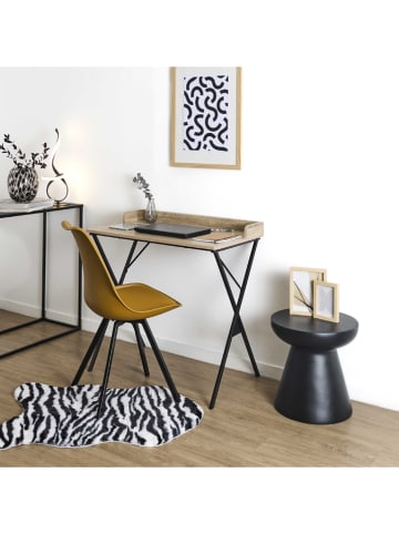 Rétro Chic Schreibtisch in Hellbraun/ Schwarz - (B)80 x (H)80 x (T)48 cm