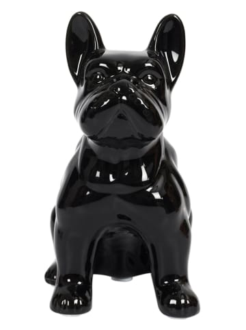 Rétro Chic Dekoracja "Bulldog" w kolorze czarnym - 19 x 20 x 12 cm