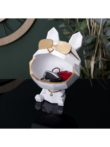 Rétro Chic Dekoobjekt "Chien" in Weiß - (B)17 x (H)23 x (T)17 cm