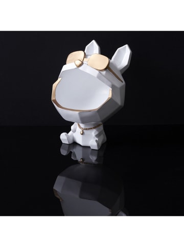 Rétro Chic Dekoobjekt "Chien" in Weiß - (B)17 x (H)23 x (T)17 cm