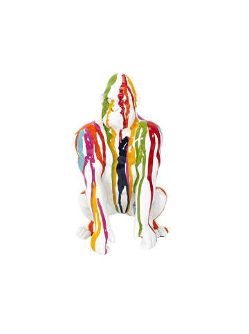 Rétro Chic Decoratief figuur "Gorilla" meerkleurig/wit - (H)24 cm