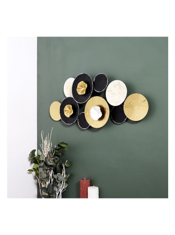 Rétro Chic Dekoracja ścienna w kolorze złoto-czarnym - 80 x 36 cm