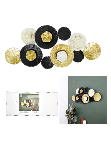 Rétro Chic Wanddekoration in Schwarz/ Gold - (B)80 x (H)36 cm
