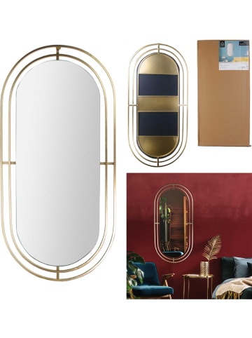 Rétro Chic Wandspiegel goudkleurig - (B)90 x (H)42,5 cm