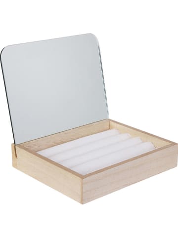 Rétro Chic Schmuckkasten in Hellbraun - (B)15 x (H)13 x (T)14 cm