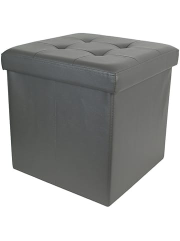 Rétro Chic Hocker w kolorze szarym ze schowkiem - 38 x 38 x 38 cm