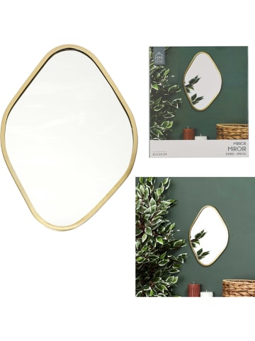 Rétro Chic Wandspiegel in Gold - (B)25 x (H)34 cm