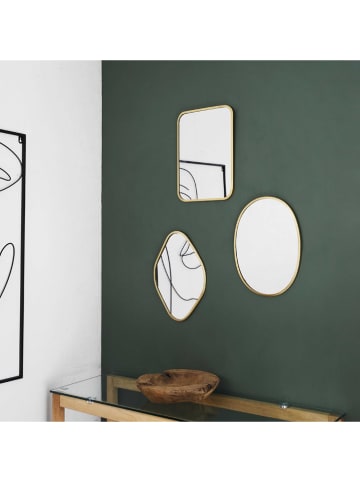 Rétro Chic Lustro ścienne w kolorze złotym - 25 x 34 cm