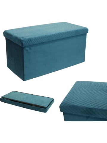 Rétro Chic Sitztruhe in Petrol - (B)76 x (H)38 x (T)38 cm