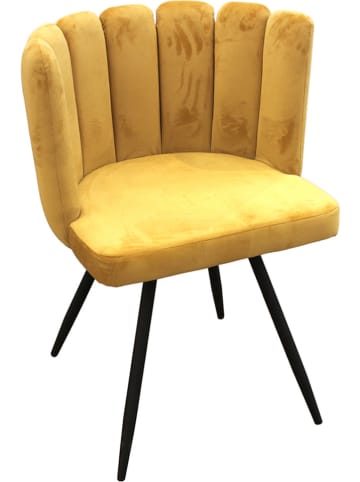 Rétro Chic 2-delige set: fauteuils "Ariel" geel - (B)52,5 x (H)79,7 x (D)50,5 cm