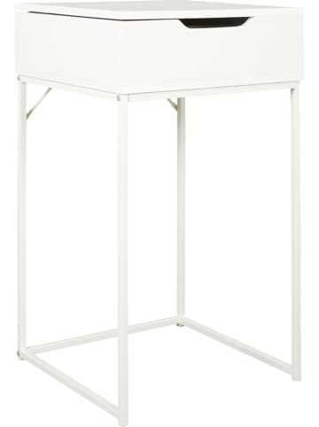 THE HOME DECO FACTORY Beistelltisch "Abbott" in Weiß - (B)45 x (H)77 x (T)45 cm