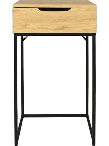 THE HOME DECO FACTORY Beistelltisch "Abbott" in Natur/ Schwarz - (B)45 x (H)77 x (T)45 cm