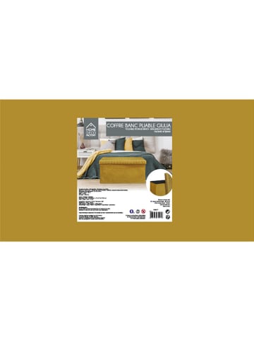 Rétro Chic Zitkist "Giulia" mosterdgeel - (B)77 x (H)38 x (D)38 cm