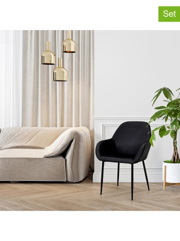 Rétro Chic 2-delige set: eetkamerstoelen "Giulia" zwart - (B)59 x (H)84 x (D)44,5 cm