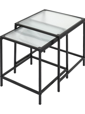 THE HOME DECO FACTORY Stoliki (2 szt.) w kolorze czarnym