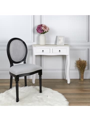 Rétro Chic 2-delige set: eetkamerstoelen "Eleonor" grijs - (B)48 x (H)96 x (D)46 cm