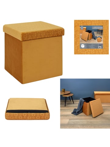 Rétro Chic Kruk met opbergruimte geel - (B)38 x (H)38 x (D)38 cm