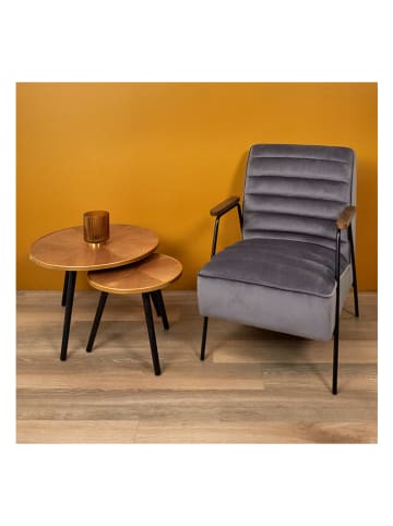 Rétro Chic Set van twee bijzettafels "Felix" bruin