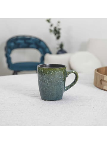 THE HOME DECO FACTORY 2-delige set: koppen "Elia" groen/zwart - 300 ml