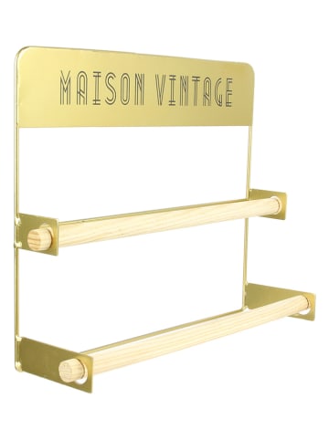 Rétro Chic Podajnik ścienny w kolorze złotym - 35,5 x 28 x 9,5 cm