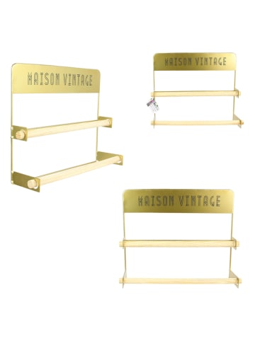 Rétro Chic Podajnik ścienny w kolorze złotym - 35,5 x 28 x 9,5 cm